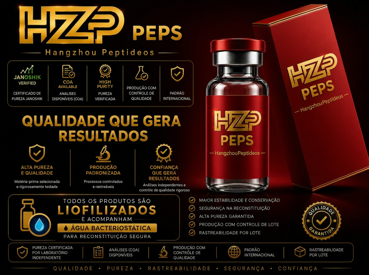 HZP Peps — Peptídeos de alta pureza com Janoshik verified, COA disponível e água bacteriostática